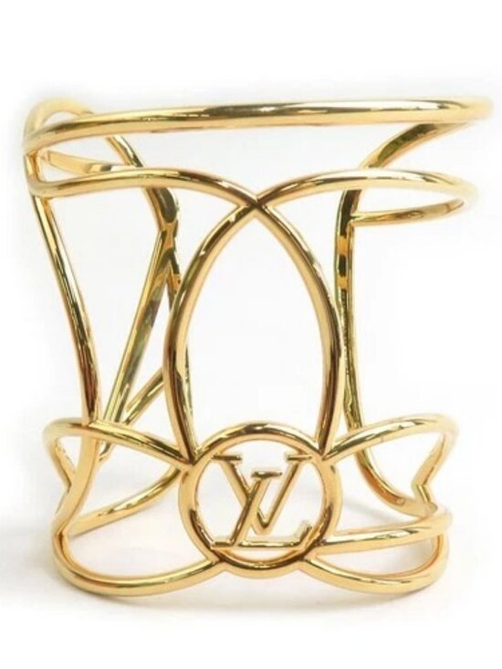 Louis Vuitton Jewelry - Auth LOUIS VUITTON Bangle Bracelet Gold Metal M1471M - h32050a